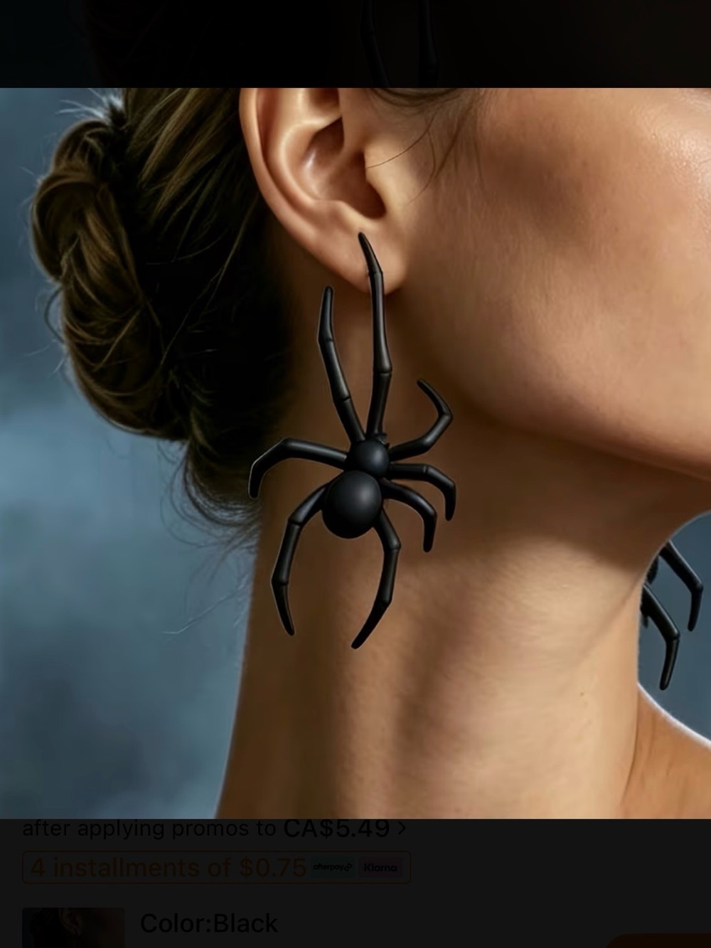 ⭐️ Black Spider Statement Earrings - Women Jewelry